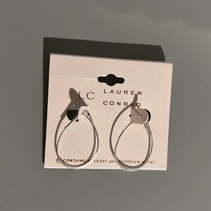Silver tear drop hoops NEW LC by Lauren Conrad earrings casual or dressy